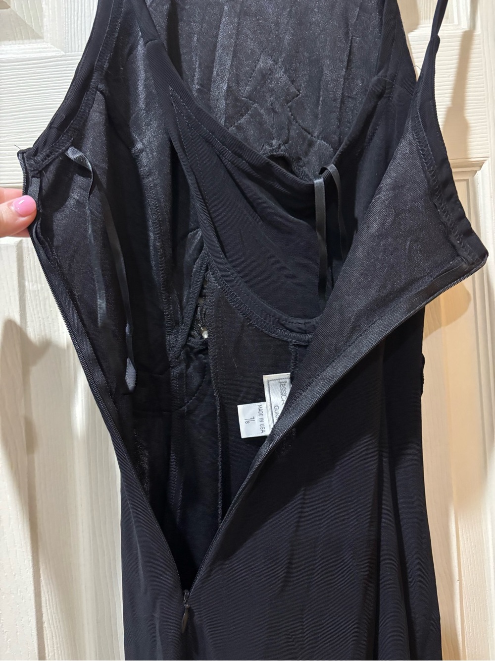 Black Halter Maxi Dress with Lace Cutout - Picture 5 of 6